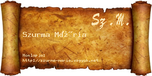 Szurma Mária névjegykártya