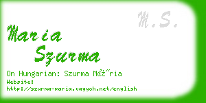 maria szurma business card